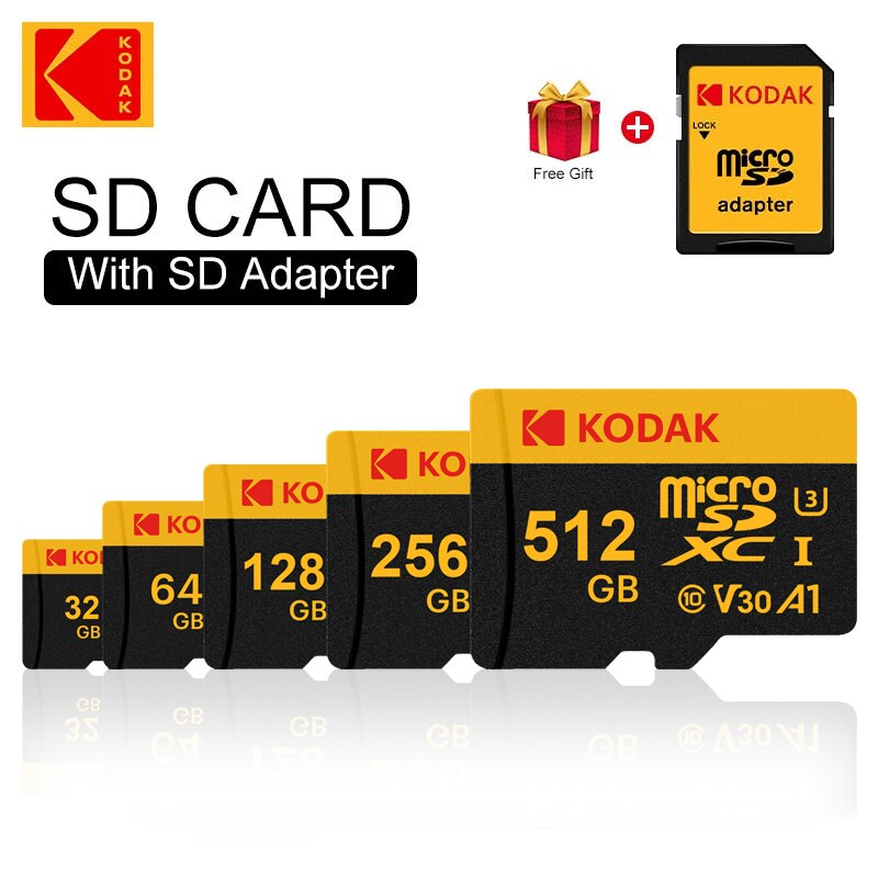 KODAK ũ SD SD ī, SD/TF ÷ ī, ޸ ī, ޴ ӽ  , 128GB, 32GB, 64GB, 256GB